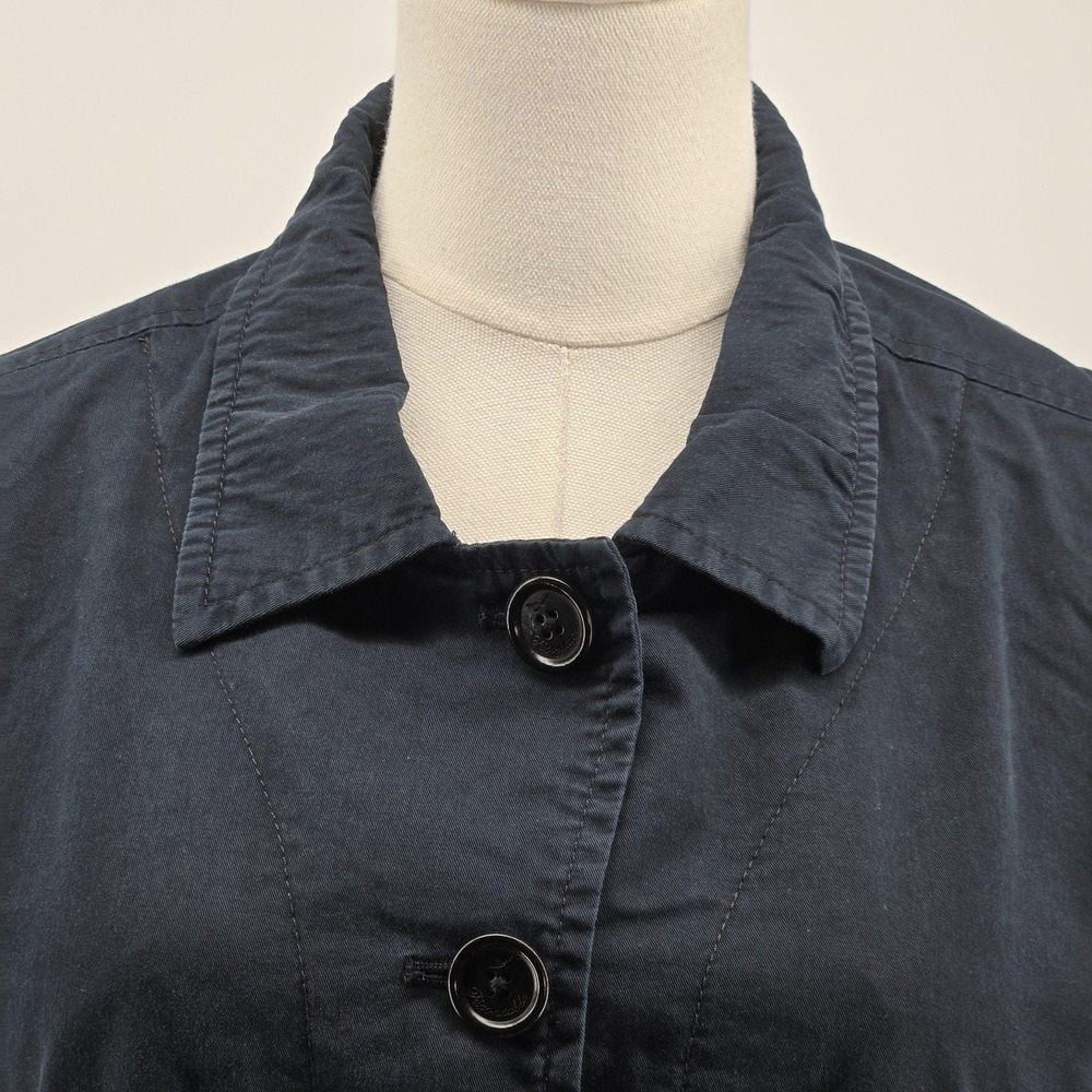 Façonnable Jacket Womens XL Blue Cotton Blend Twill Collared Lined Pockets - Picture 2 of 11